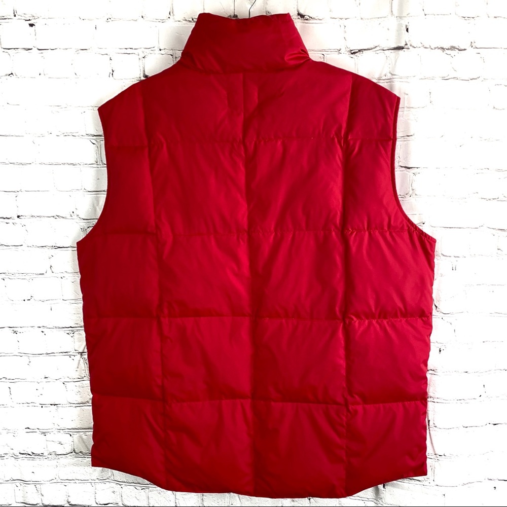 Red Goose Down Feather Puffer Vest Jacket Sz L - Picture 5 of 7